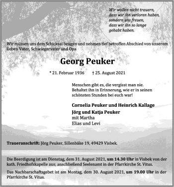 Anzeige von Georg Peuker von OM-Medien