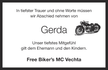 Anzeige von Gerda Bohmann von OM-Medien