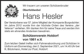 Anzeige von Hans Hesler von OM-Medien
