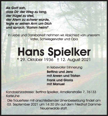 Anzeige von Hans Spielker von OM-Medien