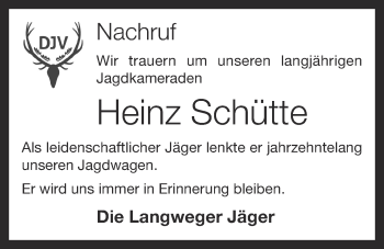 Anzeige von Heinz Schütte von OM-Medien
