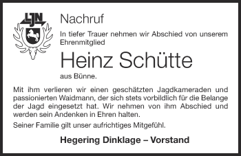 Anzeige von Heinz Schütte von OM-Medien