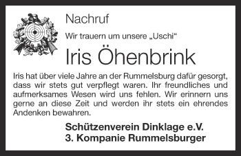 Anzeige von Iris Öhenbrink von OM-Medien
