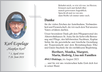 Anzeige von Karl Espelage von OM-Medien