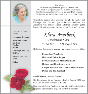 Anzeige von Klara Averbeck von OM-Medien