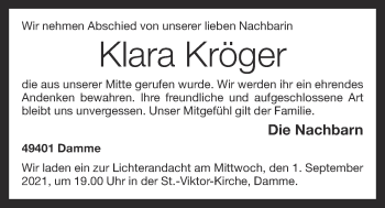 Anzeige von Klara Kröger von OM-Medien