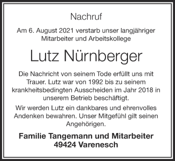 Anzeige von Lutz Nürnberger von OM-Medien