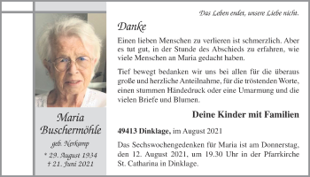 Anzeige von Maria Buschermöhle von OM-Medien
