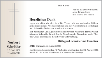 Anzeige von Norbert Schröder von OM-Medien