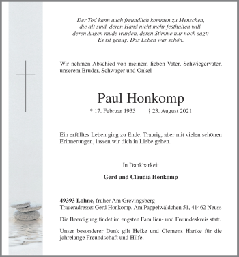 Anzeige von Paul Honkomp von OM-Medien