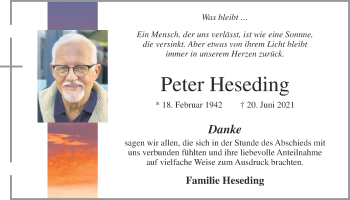 Anzeige von Peter Heseding von OM-Medien