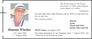 Anzeige von Simone Wiesler von OM-Medien