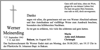 Anzeige von Werner Meinerding von OM-Medien