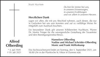 Anzeige von Alfred Olberding von OM-Medien