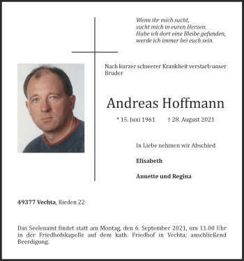 Anzeige von Andreas Hoffmann von OM-Medien