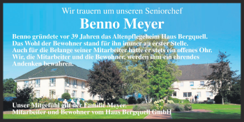 Anzeige von Benno Meyer von OM-Medien