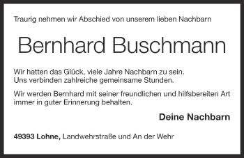 Anzeige von Bernhard Buschmann von OM-Medien