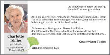 Anzeige von Charlotte Tönjes von OM-Medien
