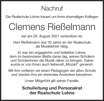 Anzeige von Clemens Rießelmann von OM-Medien