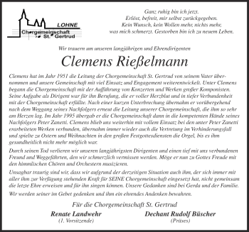 Anzeige von Clemens Rießelmann von OM-Medien