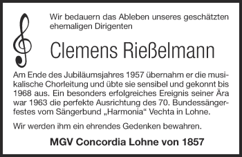 Anzeige von Clemens Rießelmann von OM-Medien