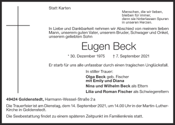 Anzeige von Eugen Beck von OM-Medien