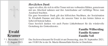 Anzeige von Ewald Kramer von OM-Medien
