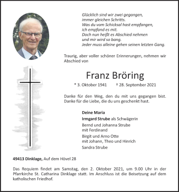Anzeige von Franz Bröring von OM-Medien