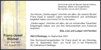Anzeige von Franz-Josef Blömer von OM-Medien