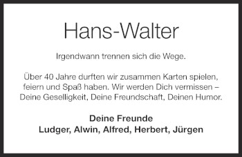 Anzeige von Hans-Walter Schulze von OM-Medien