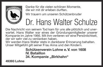 Anzeige von Hans Walter Schulze von OM-Medien