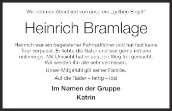 Anzeige von Heinrich Bramlage von OM-Medien