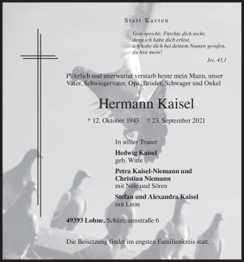 Anzeige von Hermann Kaisel von OM-Medien