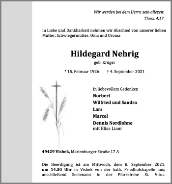 Anzeige von Hildegard Nehrig von OM-Medien