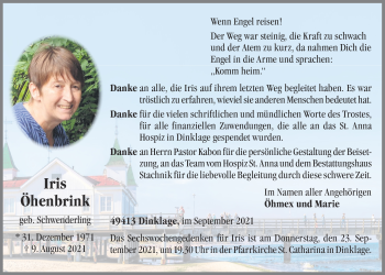Anzeige von Iris Öhenbrink von OM-Medien