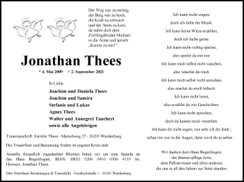 Anzeige von Jonathan Thees von OM-Medien
