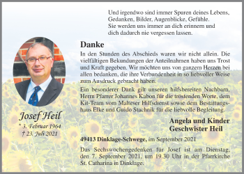 Anzeige von Josef Heil von OM-Medien