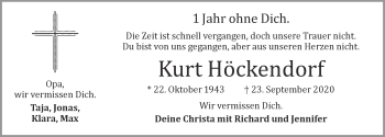 Anzeige von Kurt Höckendorf von OM-Medien
