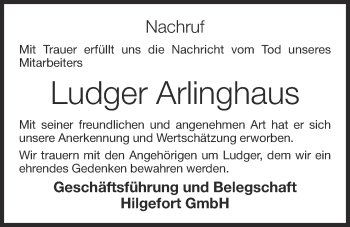 Anzeige von Ludger Arlinghaus von OM-Medien
