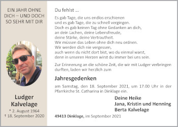 Anzeige von Ludger Kalvelage von OM-Medien