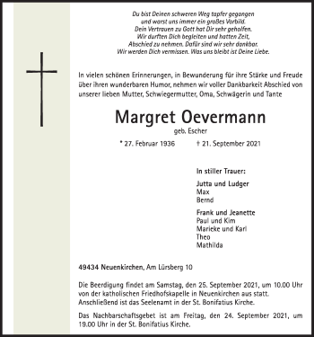 Anzeige von Margret Overmann von OM-Medien