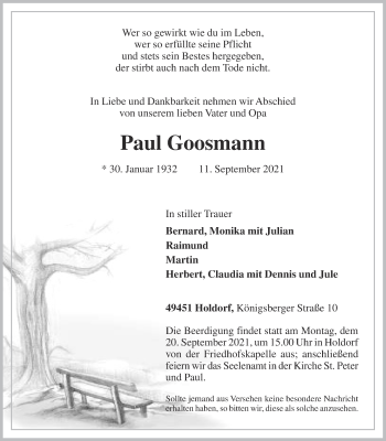 Anzeige von Paul Goosmann von OM-Medien