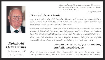 Anzeige von Reinhold Oevermann von OM-Medien