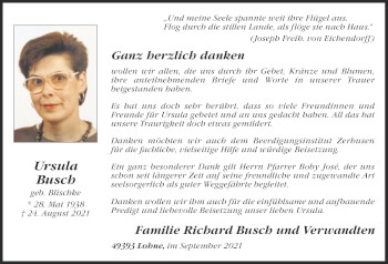 Anzeige von Ursula Busch von OM-Medien