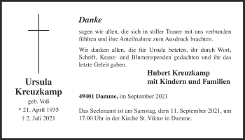 Anzeige von Ursula Kreuzkamp von OM-Medien