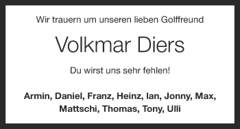 Anzeige von Volkmar Diers von OM-Medien