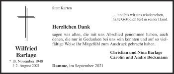 Anzeige von Wilfried Barlage von OM-Medien