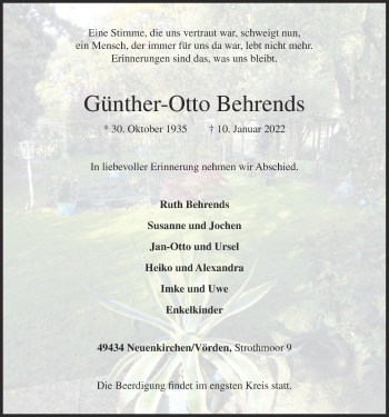 Anzeige von 1Günther-Otto Behrends von OM-Medien