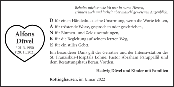 Anzeige von Alfons Düvel von OM-Medien