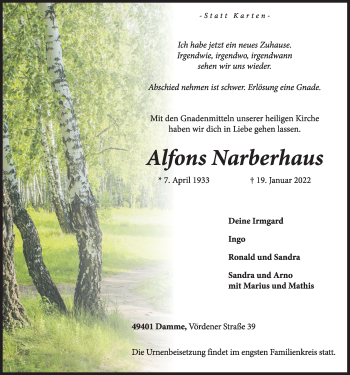 Anzeige von Alfons Narberhaus von OM-Medien